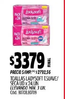 Supermercados Yaguar Ladysoft toallas oferta