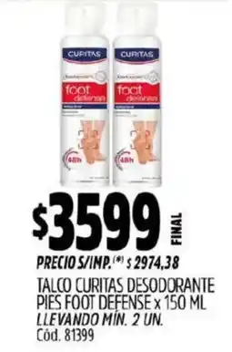 Supermercados Yaguar Curitas talco desodorante oferta