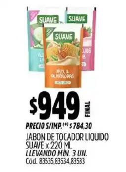Supermercados Yaguar Suave jabon de tocador liquido oferta