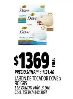 Supermercados Yaguar Dove jabon de tocador oferta