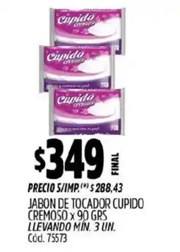 Supermercados Yaguar Cupido jabon de tocador cremoso oferta