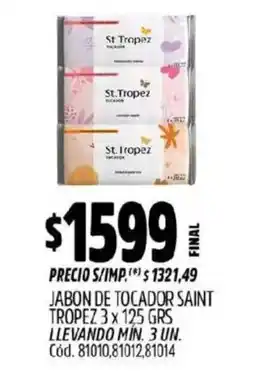 Supermercados Yaguar St. Tropez jabon de tocador oferta