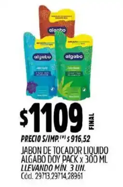 Supermercados Yaguar Algabo jabon de tocador liquido oferta