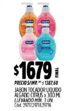 Supermercados Yaguar Algabo jabon tocador liquido oferta