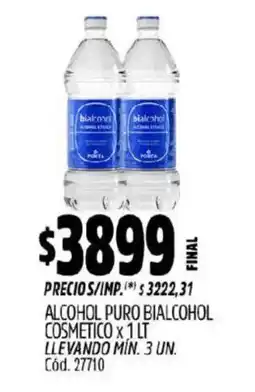Supermercados Yaguar Bialcohol alcohol puro cosmetico oferta