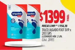Supermercados Yaguar Algabo talco foot oferta