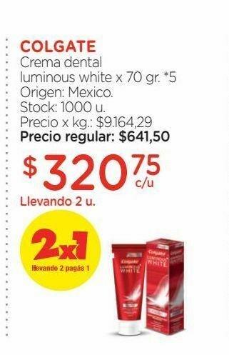Farmacity Crema dental luminous white x 70 gr oferta