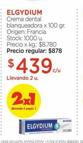 Farmacity Crema dental elgydium blanqueadora x 100 g oferta