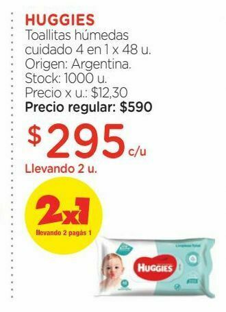 Farmacity Toallas húmedas huggies cuidado 4 en 1 x 48 un oferta