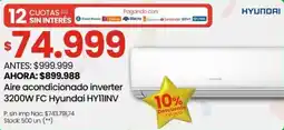 Changomas Hyundai aire acondicionado inverter 3200W FC oferta