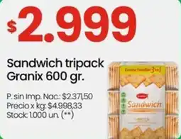 Changomas Granix sandwich tripack oferta