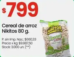 Changomas Nikitos cereal de arroz oferta