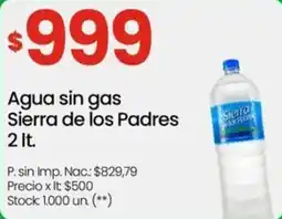 Changomas Sierra de los Padres agua sin gas oferta