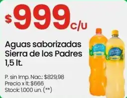 Changomas Sierra de los Padres aguas saborizadas oferta