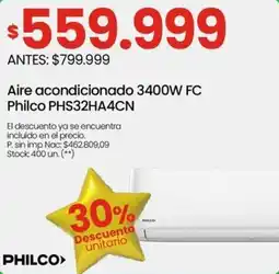 Changomas Philco aire acondicionado 3400W FC oferta