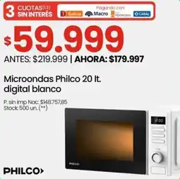 Changomas Philco microondas 20 L oferta