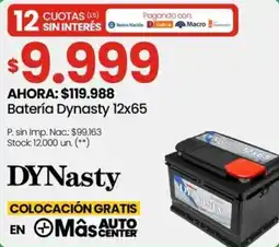Changomas Dynasty batería 12x65 oferta