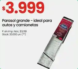 Changomas Parasol grande - ideal para autos y camionetas oferta