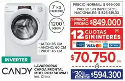 Carrefour Candy lavarropas carga frontal oferta