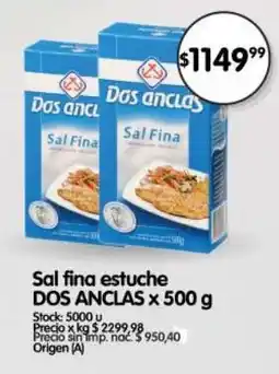 Supermercados Buenos Días Dos Anclas sal fina estuche oferta