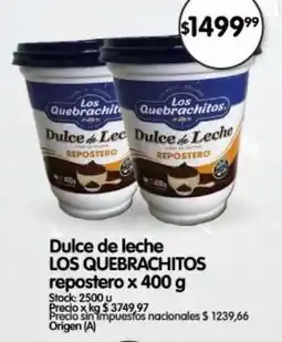 Supermercados Buenos Días Los Quebrachitos dulce de leche oferta