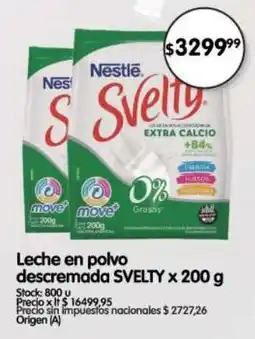 Supermercados Buenos Días Svelty leche en polvo descremada oferta