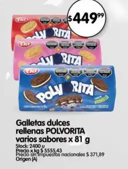 Supermercados Buenos Días Polvorita galletas dulces rellenas oferta