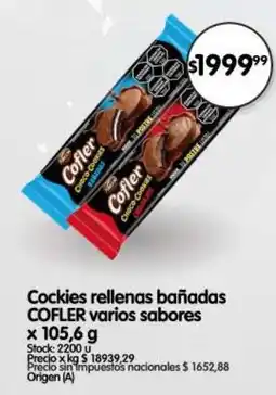 Supermercados Buenos Días Cofler cockies rellenas bañadas oferta