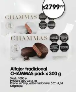 Supermercados Buenos Días Chammas alfajor tradicional oferta