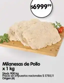 Supermercados Buenos Días Milanesas de pollo oferta