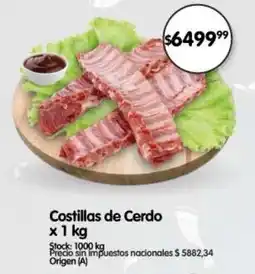 Supermercados Buenos Días Costillas de cerdo oferta