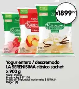 Supermercados Buenos Días La Serenisima yogur sachet oferta