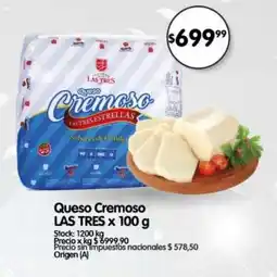 Supermercados Buenos Días Las Tres queso cremoso oferta
