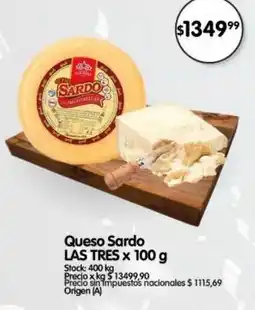 Supermercados Buenos Días Las Tres queso sardo oferta