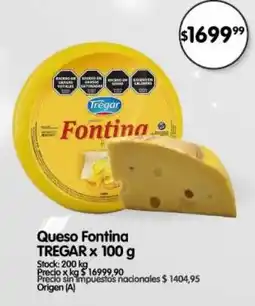 Supermercados Buenos Días Tregar queso fontina oferta