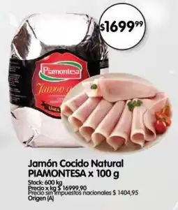 Supermercados Buenos Días Piamontesa jamón cocido natural oferta