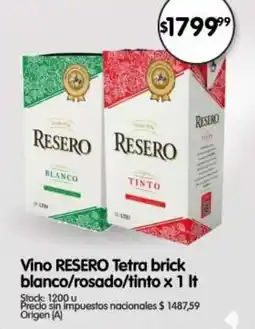 Supermercados Buenos Días Resero vino oferta