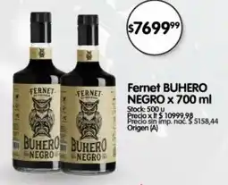 Supermercados Buenos Días Buhero Negro fernet oferta