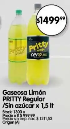 Supermercados Buenos Días Pritty limón oferta
