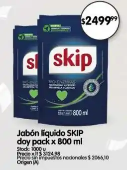 Supermercados Buenos Días Skip jabón líquido oferta