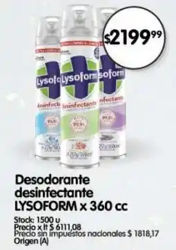 Supermercados Buenos Días Lysoform desodorante desinfectante oferta