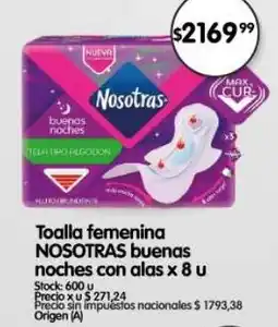Supermercados Buenos Días Nosotras toalla femenina oferta
