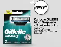 Supermercados Buenos Días Gillette Mach 3 cartucho oferta