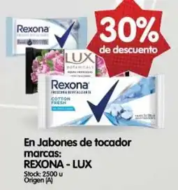 Supermercados Buenos Días Rexona o Lux jabon de tocador oferta