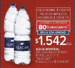 Carrefour Glaciar agua mineral sin gas bajo sodio botella oferta
