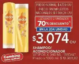 Carrefour Sedal shampoo acondicionador v/tipos oferta