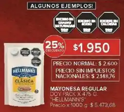 Carrefour Hellmann's mayonesa regular doy pack oferta