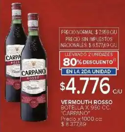 Carrefour Carpano vermouth rosso botella oferta
