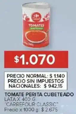 Carrefour Carrefour classic tomate perita cubeteado lata oferta
