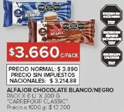 Carrefour Carrefour classic alfajor chocolate blanco/negro oferta